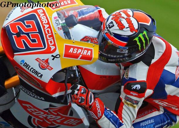 Great closeup of Moto2 Silverstone pole position man Sam Lowes - GPMotoPhoto