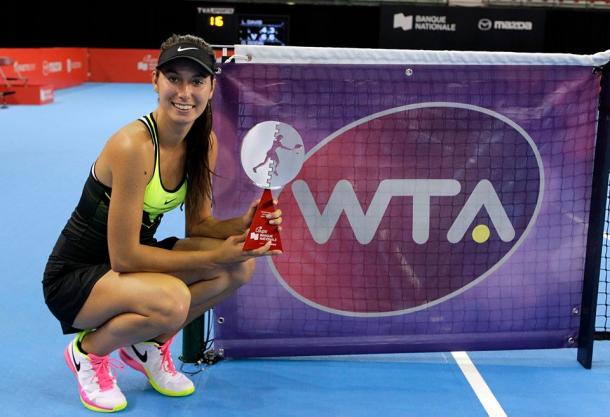 Dodin capped of the best week of her career in Quebec City by her maiden WTA title, Photo credit: Coupe Banque Nationale.