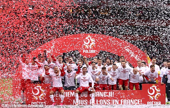 Los jugadores celebrando el pase a la fase final de la Eurocopa. Fuente: Mail