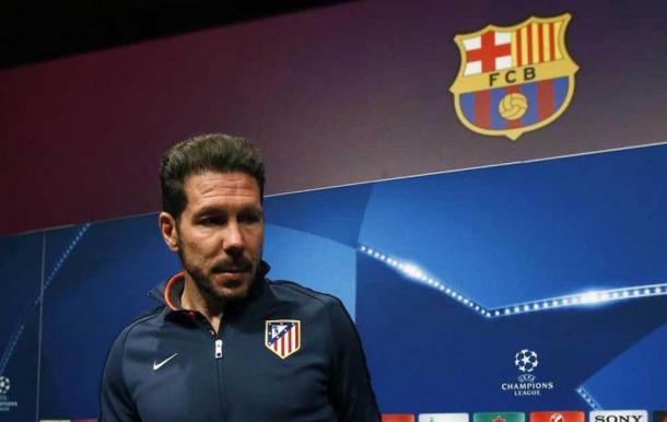 Diego Simeone facing the press. Photo: MARCA