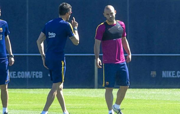 Luis Enrique and Javier Mascherano. Photo: MARCA