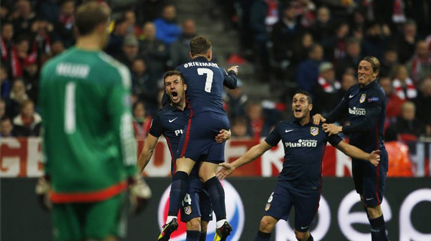 Griezmann celebrando el gol que le daba el pase al Atlético de Madrid | Foto: El País