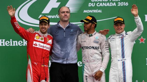 Los tres vencedores del GP de Canadá de 2016. Fuente: Sutton