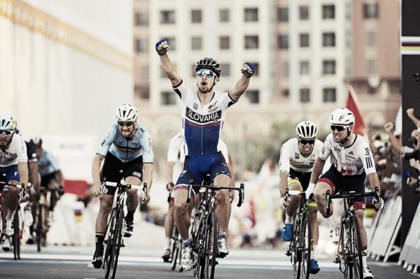 Sagan celebrando su segundo título | Foto: Pauline Ballet