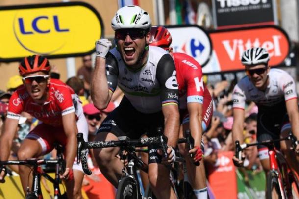 Cavendish celebrando su 29ª victoria | Foto: AFP