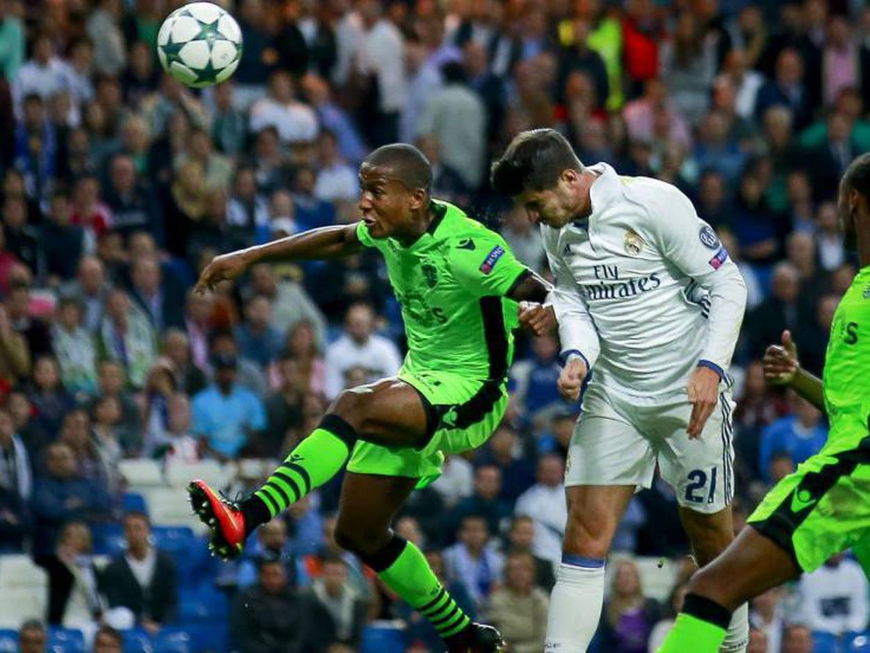 Gol de Morata en 2016 ante el Sporting. Fotografía: Getty Images.