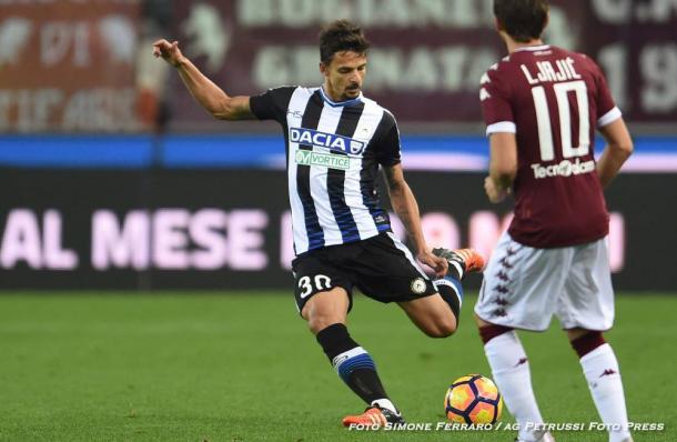 Felipe ha sofferto a sinistra contro il Torino. Fonte: www.facebook.com/UdineseCalcio1896