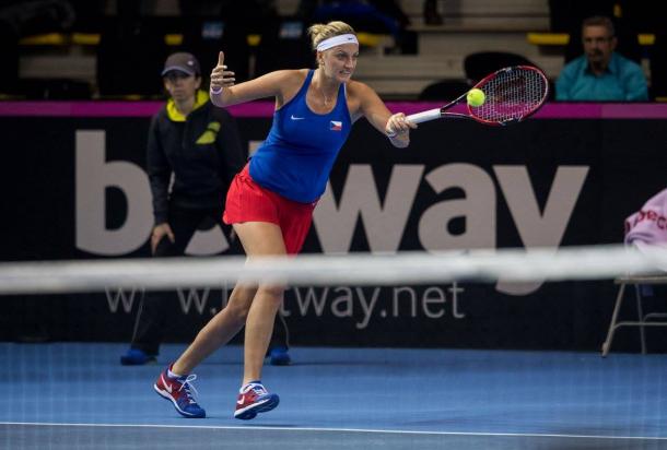 Kvitova looked to have found her groove as the fightback looked imminent | Photo: Fed Cup