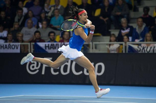 Garcia relentless and solid finds the crucial break | Photo: Fed Cup