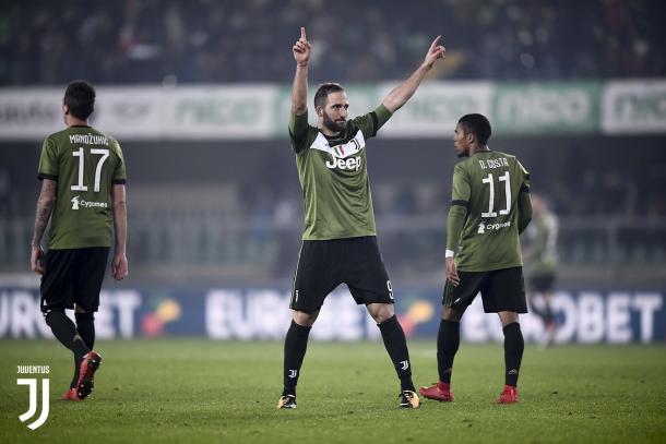 Federico's brother, Gonzalo Higuain celebrating a goal. | Photo: Juventus.com