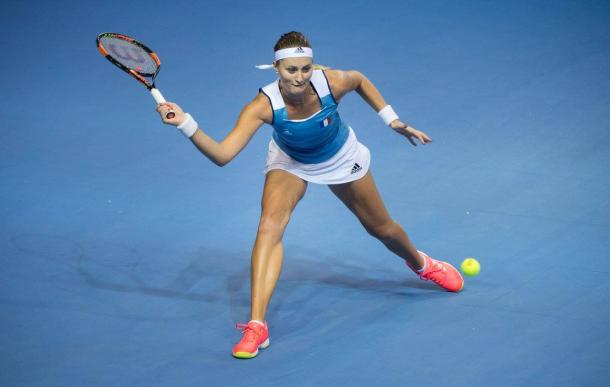 Mladenovic fights and pegs back the Czech to get back on serve | Photo: Fed Cup