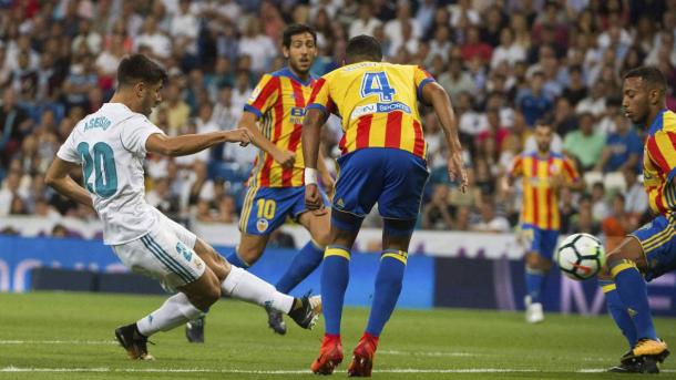 Asensio en el 1-0 contra el Valencia. Fuente: Real Madrid