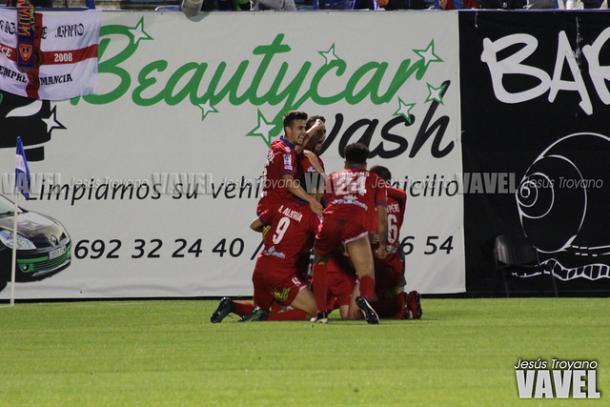 Los sorianos celebran un gol ante el Leganés | Foto: Jesús Troyano (VAVEL).