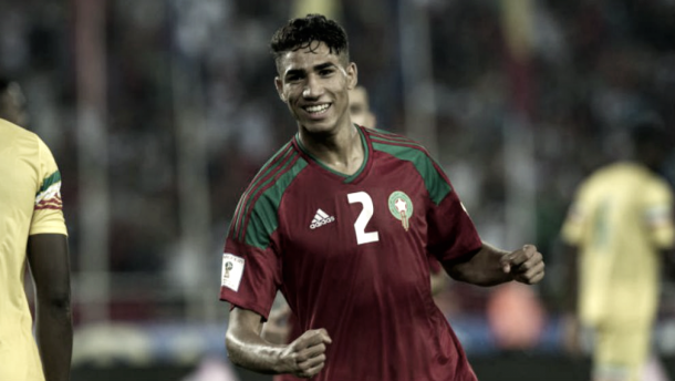Achraf en un partido internacional con Marruecos | Foto: Getty Images