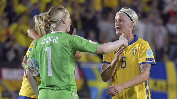 Hedvig Lindahl and Nilla Fischer are key to Sweden's defense | Source: Bildbyrån