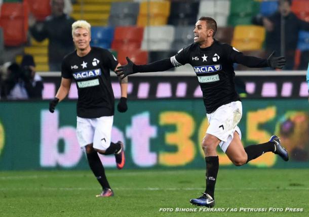 Danilo fa esplodere la festa contro il Bologna. Fonte: www.facebook.com/UdineseCalcio1896