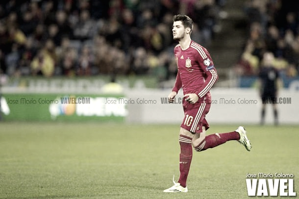 Álvaro Morata en uno de los partidos con la Selección Española | Foto: VAVEL