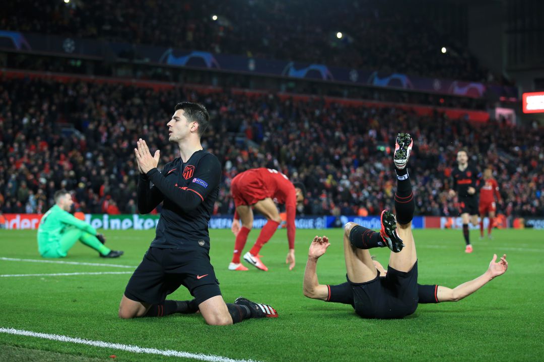Morata celebrando el gol en Anfield | Foto: Atlético de Madrid