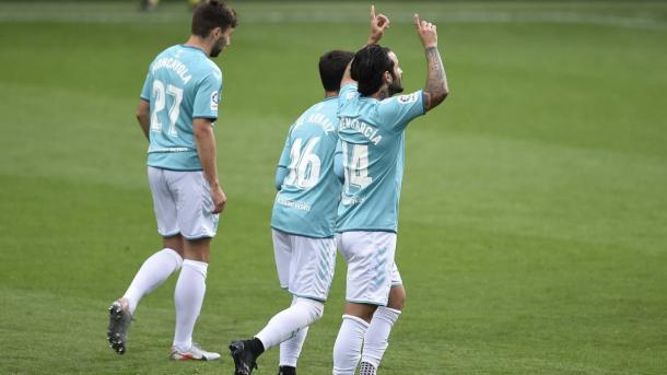 Rubén García celebra un gol en el encuentro frente al Eibar. Fuente: as.com