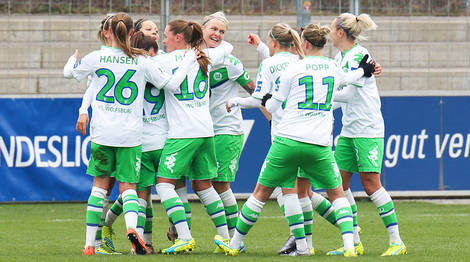 Wolfsburg celebrate their victory. | Photo: vfl-wolfsburg.de