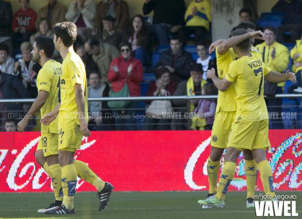 Celebración de uno de los goles frente al Dépor la temporada pasada | Foto: VAVEL.com