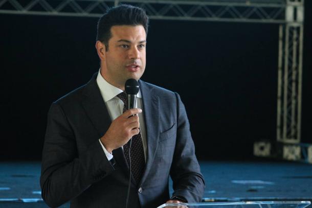 Ministro do Esporte Leonardo Picianni discursa para convidados. (Foto: Bruna Alvarado)