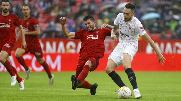 Lucas Ocampos chutando a puerta || Foto: Sevilla FC
