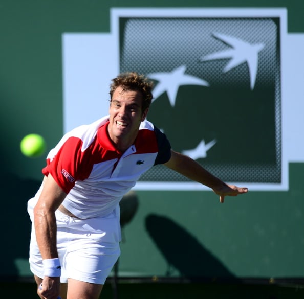 Gasquet serves during his 2013 run in Indian Wells (Photo: Getty Images)