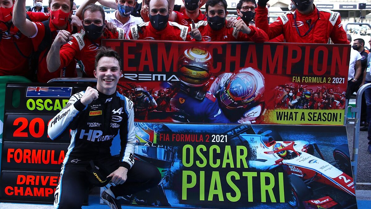 Oscar Piastri celebrando el mundial de F2 / Marca.com