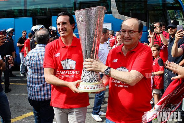 Emery y Castro con la Uefa
