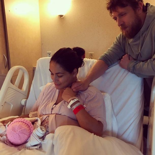 Daniel Bryan and Brie Bella with their baby girl, Birdie Joe Danielson Photo was posted by Brie Bella on her Twitter