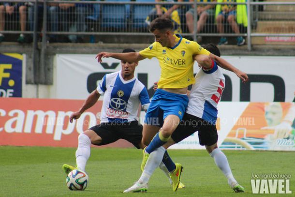 Juan Villar en la eliminatoria de ascenso frente al Hércules de 2015 | Foto: Juan Ignacio Lechuga (VAVEL)