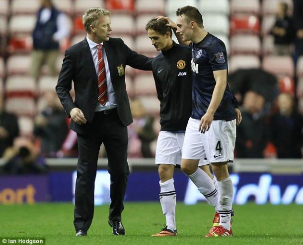 Above: David Moyes congratulating Adnan Januzaj after Manchester United's 2-1 win over Sunderland back in 2013 | Photo: Ian Hodgson 