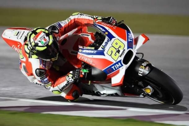 Durante el Gran Premio de Qatar. Imagen: Ducati motor