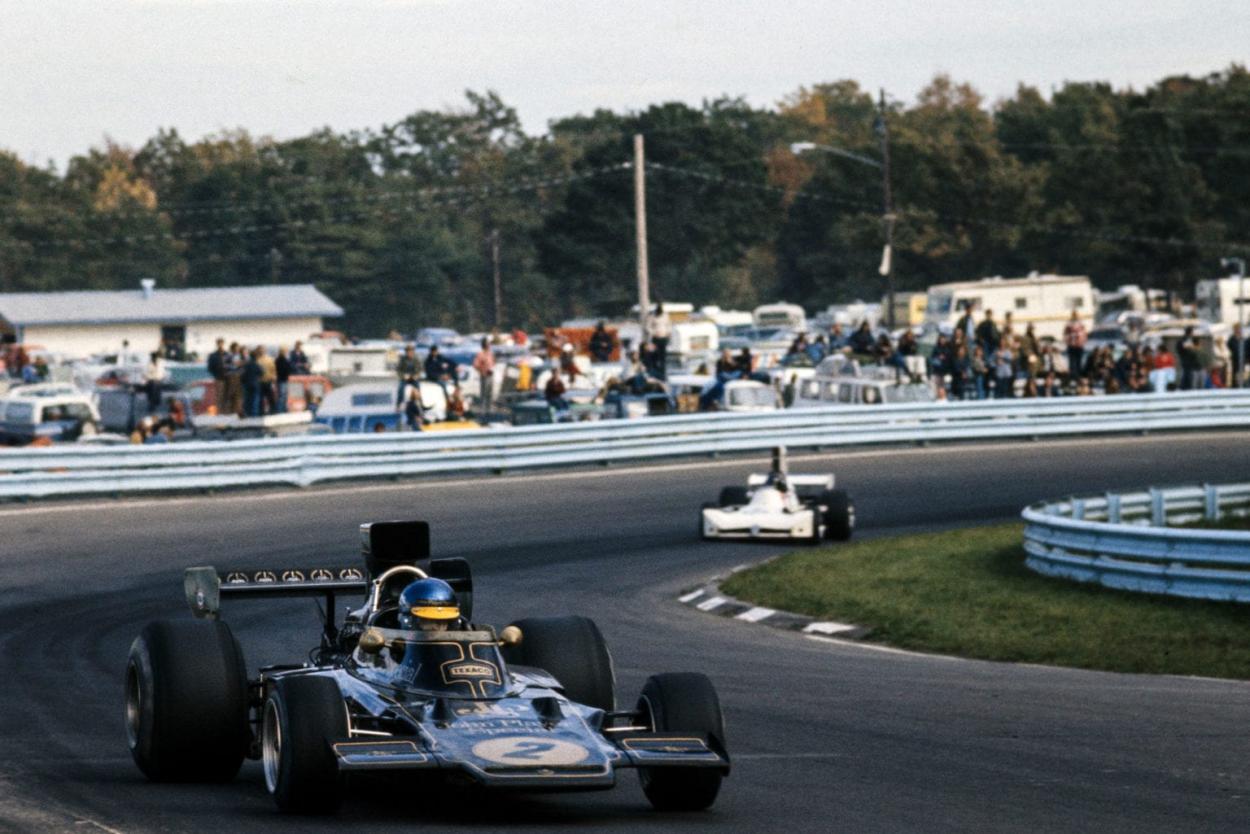 Ronnie Peterson leading the 1973 United States GP at Watkins Glen Photo Source: Motorsport Images