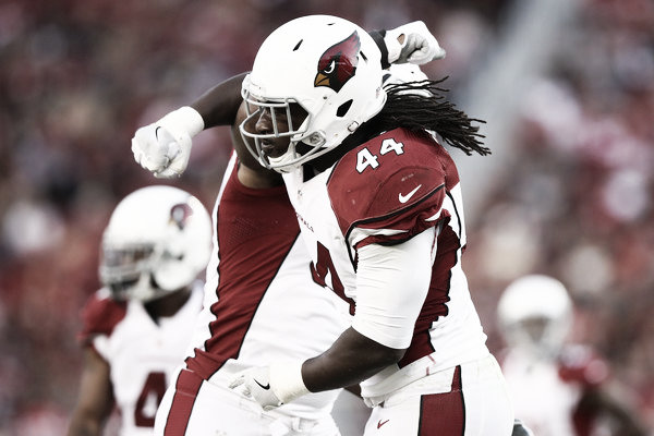 Markus Golden celebrates a sack against the San Francisco 49ers (Source: Ezra Shaw/Getty Images North America)