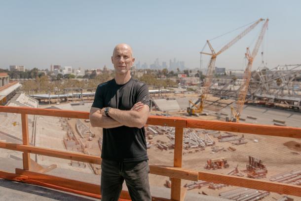 Bob Bradley at the site of LAFC's new stadium (Photo: LAFC)