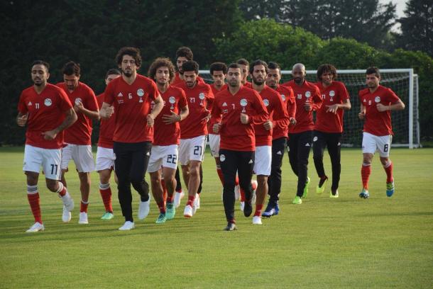 El combinado de Héctor Cúper se prepara con ganas de hacer un papel digno en Rusia. Fuente: Selección Egipto.