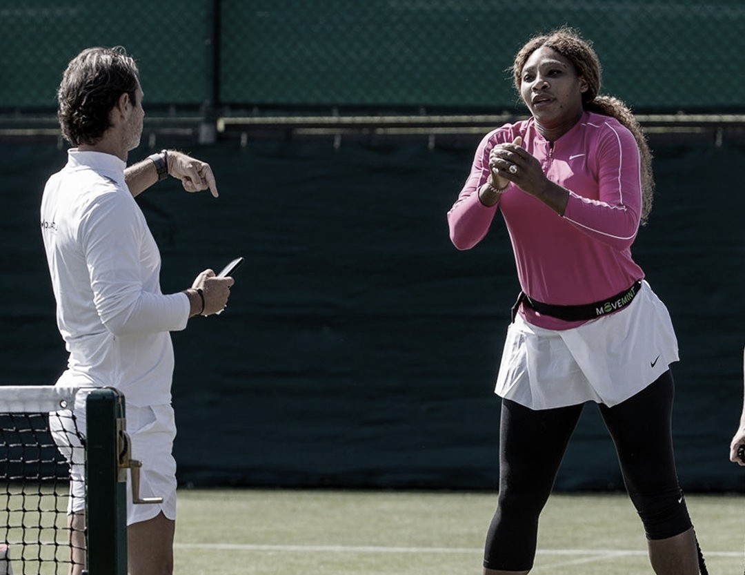 ​ Serena Williams, entrenando para el debut en Wimbledon. Foto Wimbledon.com  ​