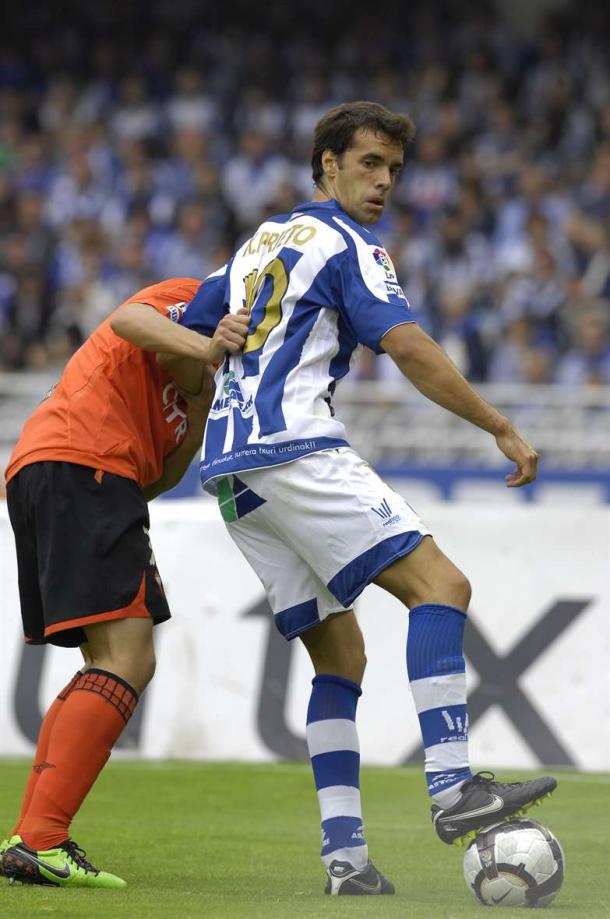 Xabi Prieto puso el 1-0 del encuentro que llevó a Primera a la Real Sociedad. // Fotografía: Web Oficial Real Sociedad.