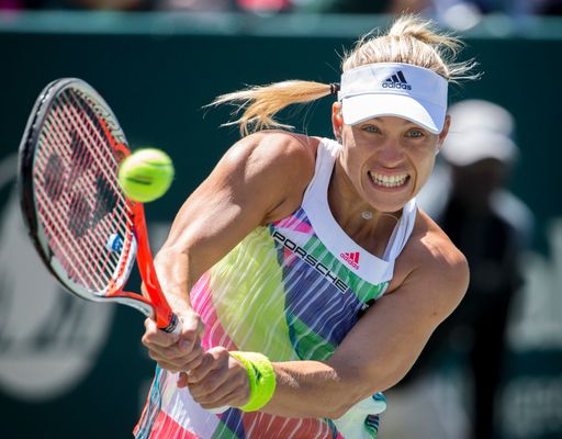 Angelique Kerber strikes a backhand at the Volvo Car Open in Charleston/Getty Images