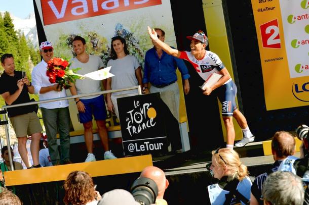 Jarlinson Pantano, en el pódium | Imagen: Tour de Francia