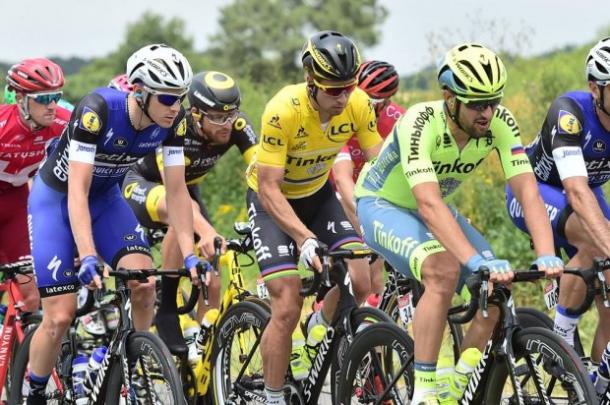 Sagan vistiendo el maillot de líder / Fuente: Tour de Francia