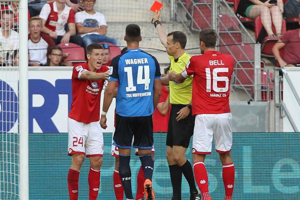 Bussmann seeing red. | Photo: TSG Hoffenheim 1899