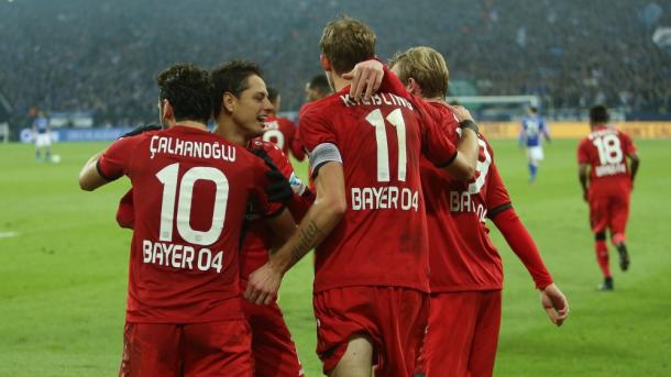 Jugadores del Bayer celebrando un gol| Fuente: Bayer Leverkusen