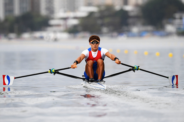 Kim Dongyong of Korea competes in the Men's Single Sculls Repechage 2 (Photo: Matthias Hangst/Getty Images)