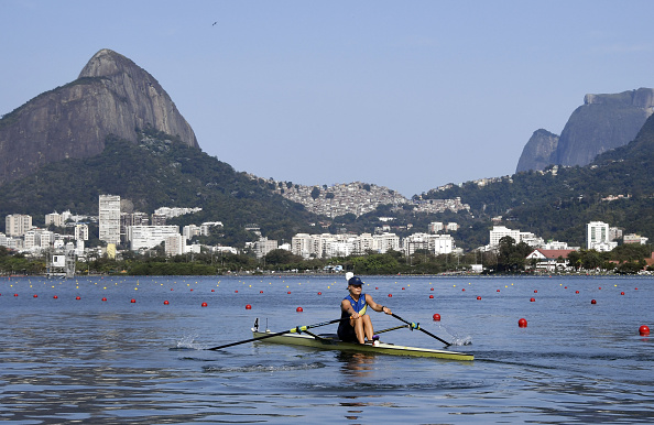 Sweden's Anna Malvina Svennung competes in the Women's Single Sculls rowing competition (Photo: Damien Meyer/Getty Images)