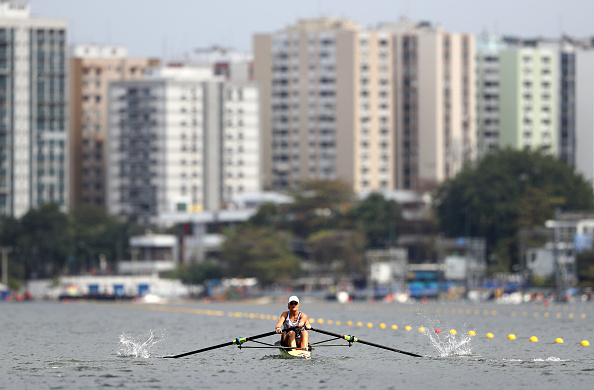 elen Glover and Heather Stanning of Great Britain in action during the Women's Pair Repechage one (Photo: Paul Hilham/Getty Images)