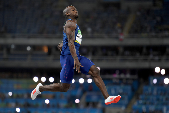 Jeff Henderson of the United States competes during the Men's Long Jump Fina (Photo: Shaun Botterill/Getty Images)