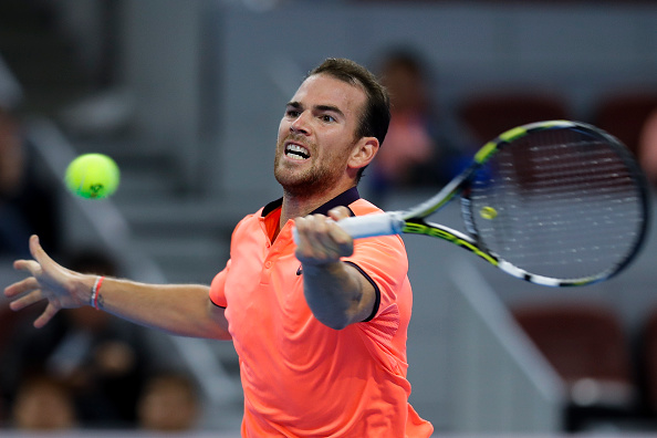 Mannarino plays a forehand shot (Photo: Zhong Zhi/Getty Images)